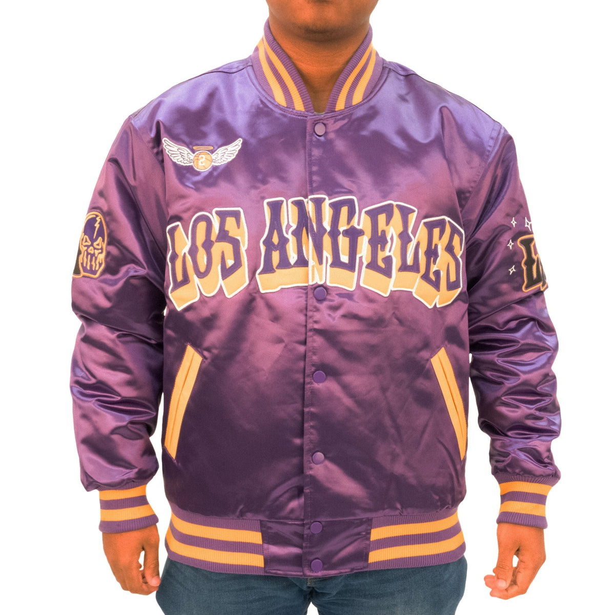 BRAND X LOS ANGELES WORLD CHAMPION SATIN JACKET (PURPLE) – All 