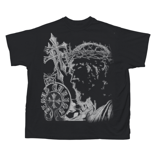 CHROME JESUS T SHIRT (BLACK)