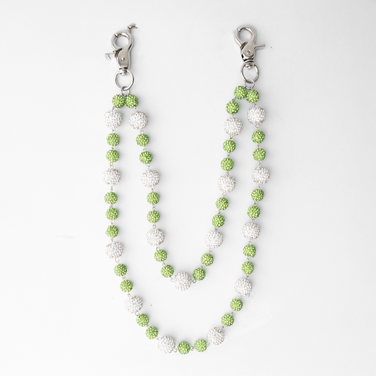 Crystal Green & Silver Pant Chain