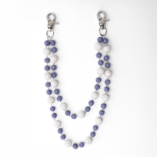 Crystal Purple & Silver Pant Chain