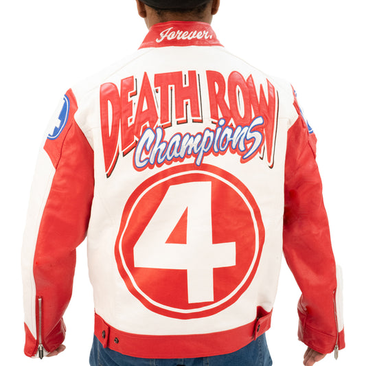 DEATHROW CHAMPS MOTO RACING JACKET (WHITE/RED)
