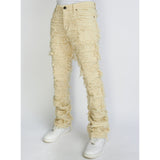 THRASHED DISTRESSED STACKED DENIM (CREAM)