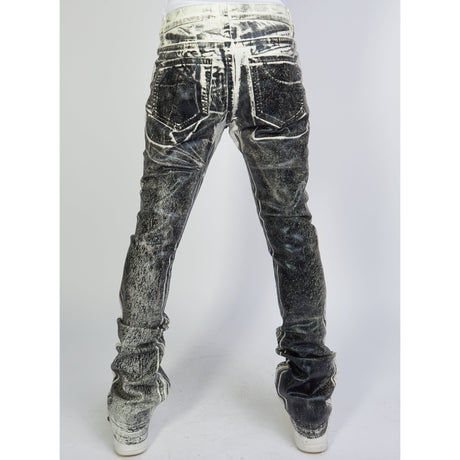 Politics Jeans - Stacked Metallic Printed Denim - Black - Cobray502