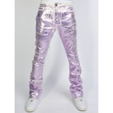 Politics Jeans - Stacked Metallic Printed Denim - Lavender - Cobray505