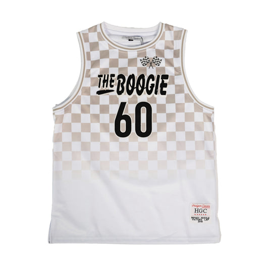 NIPSEY HUSSLE BOOGIE YOUTH BASKETBALL JERSEY (WHITE)