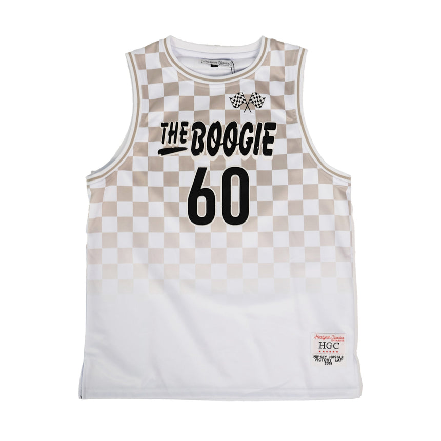NIPSEY HUSSLE BOOGIE YOUTH BASKETBALL JERSEY (WHITE)