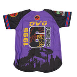 YOUTH JURASSIC PARK OVO BASEBALL JERSEY (PURPLE/BLACK)