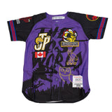 YOUTH JURASSIC PARK OVO BASEBALL JERSEY (PURPLE/BLACK)