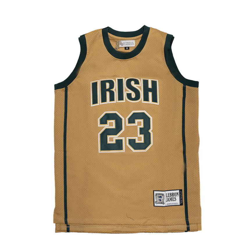 Lebron James Fighting Irish Gold High School Basketball Jersey