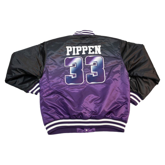 SCOTTIE PIPPEN HIGH SCHOOL SATIN JACKET BLACK/PURPLE