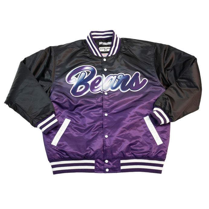 SCOTTIE PIPPEN HIGH SCHOOL SATIN JACKET BLACK/PURPLE