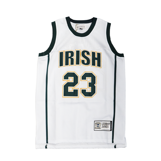 IRISH LEBRON JAMES AUTHENTIC BASKETBALL JERSEY (WHITE)