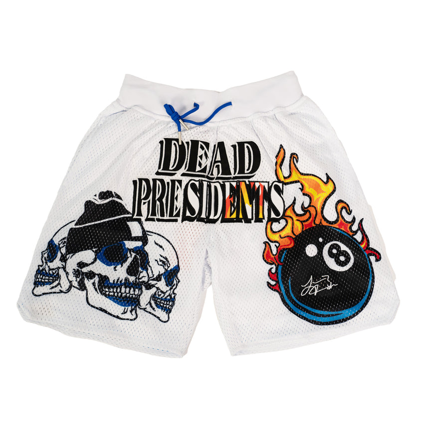 YOUTH DEAD PRESIDENTS FIRE AND BRIMSTONE SHORTS (WHITE)