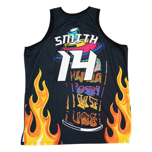SPRAYPAINT FRESH PRINCE BASKETBALL JERSEY (BLACK)