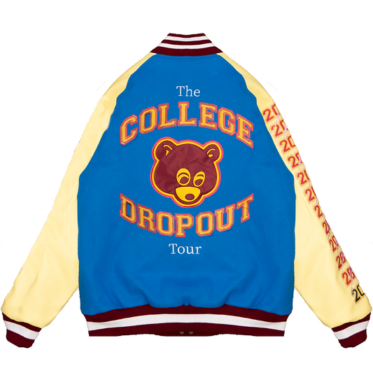 COLLEGE DROPOUT VARSITY JACKET (BLUE)