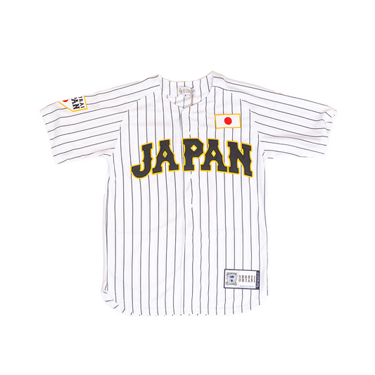 YOUTH JAPAN NATIONAL BASEBALL BUTTON DOWN JERSEY (WHITE)