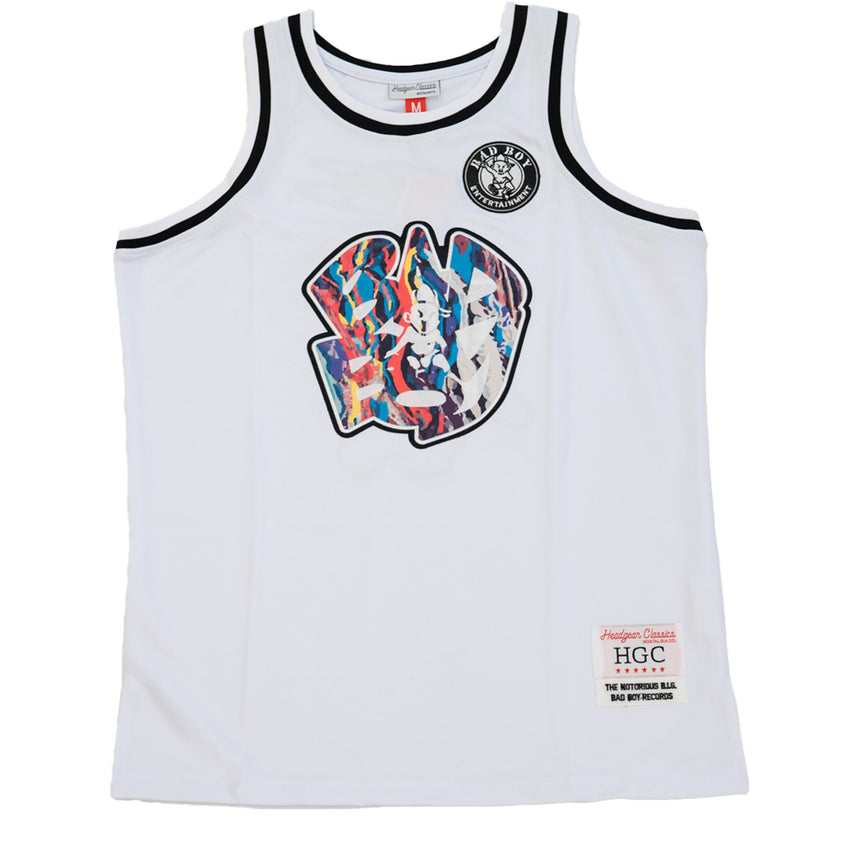 BAD BOY PRINT BASKETBALL JERSEY (WHITE)