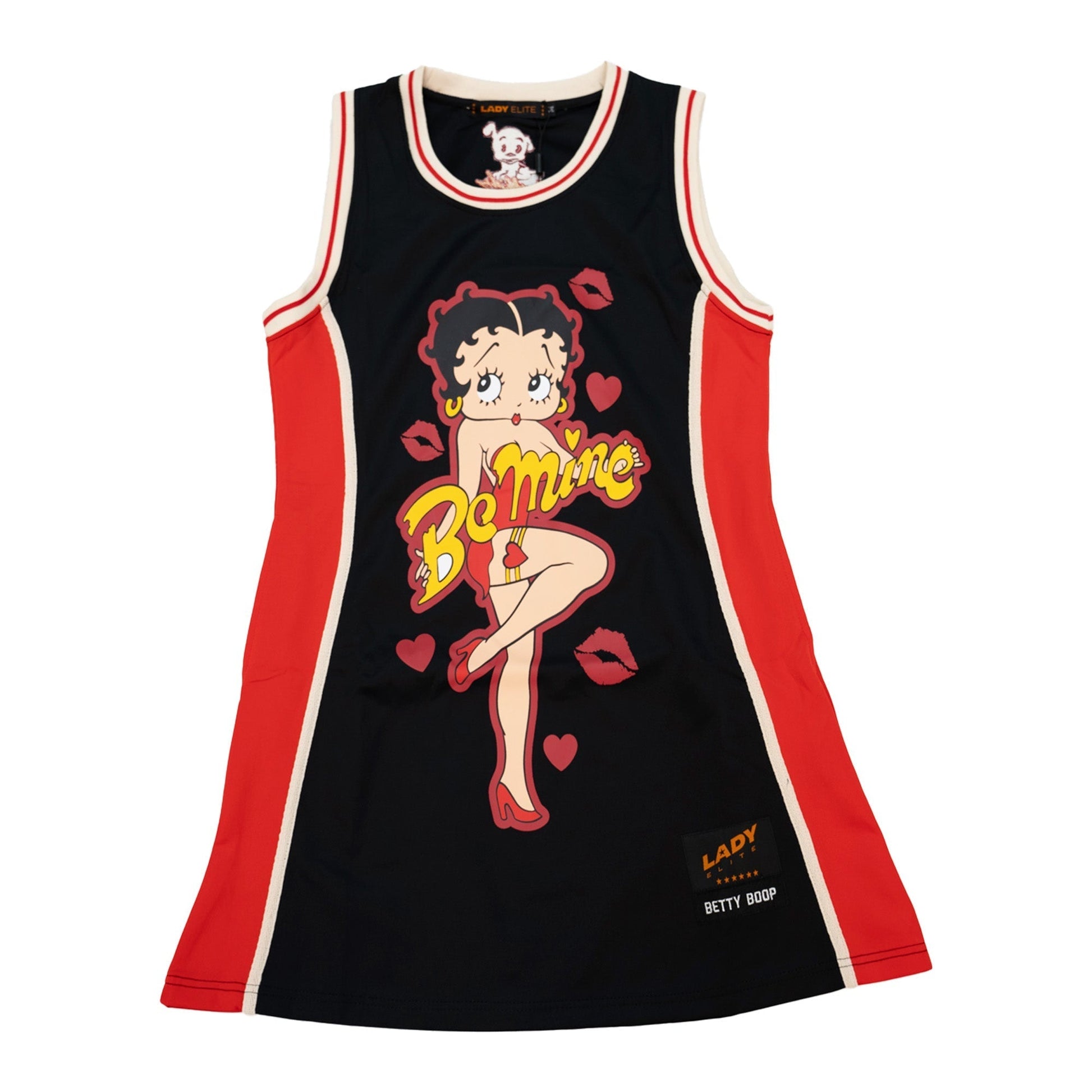 BETTY BOOP BE MINE JERSEY DRESS (BLACK/RED) XL / BLACK/RED BETTY BOOP BE MINE JERSEY DRESS (BLACK/RED) XL / BLACK/RED