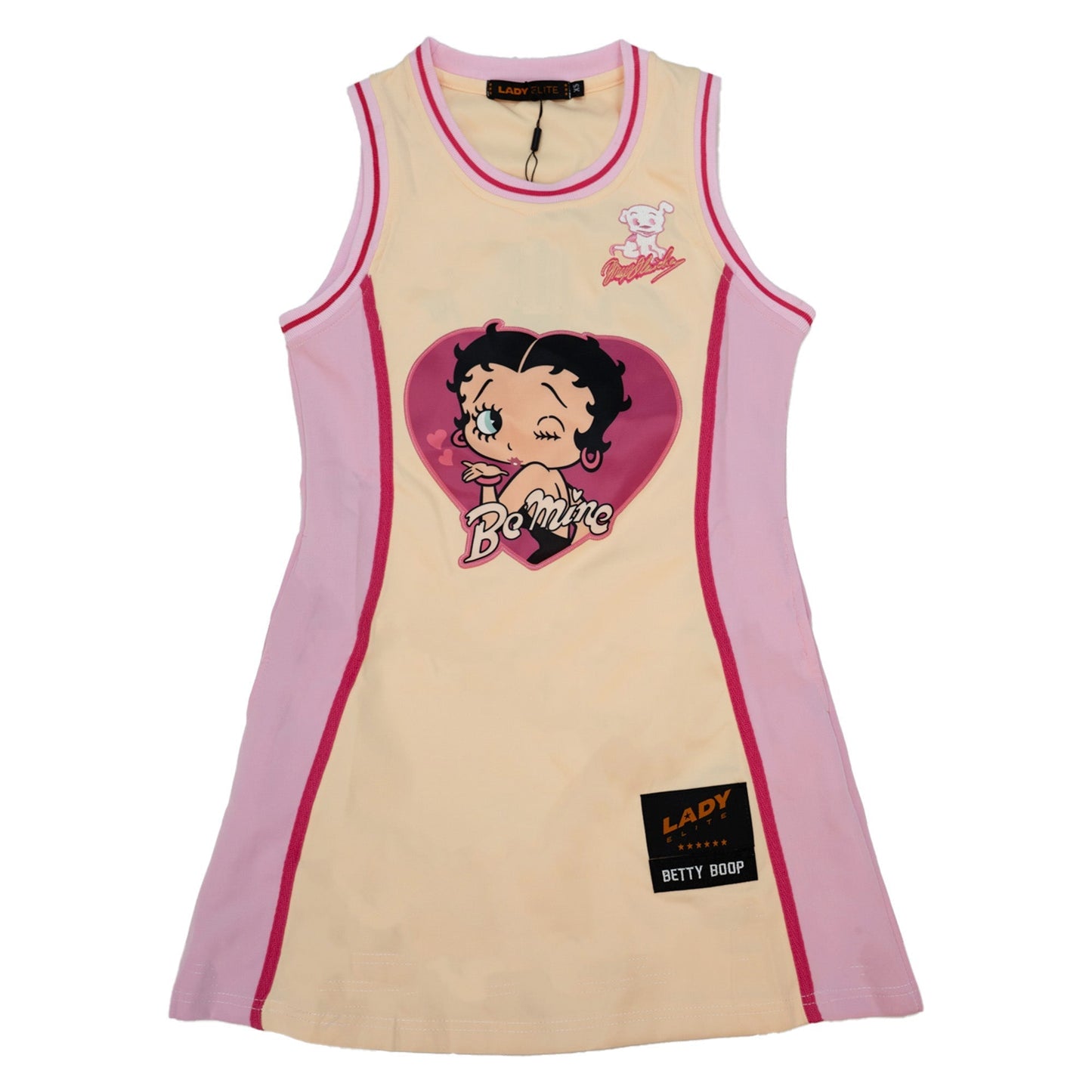 BETTY BOOP VALENTINES JERSEY DRESSS (CREAM/PINK) All Star Elite BETTY BOOP VALENTINES JERSEY DRESSS (CREAM/PINK) All Star Elite