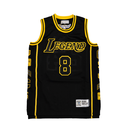 LEGEND MAMBA PATCH BASKETBALL JERSEY (BLACK/YELLOW)