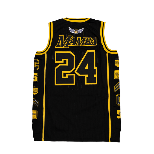 LEGEND MAMBA PATCH BASKETBALL JERSEY (BLACK/YELLOW)