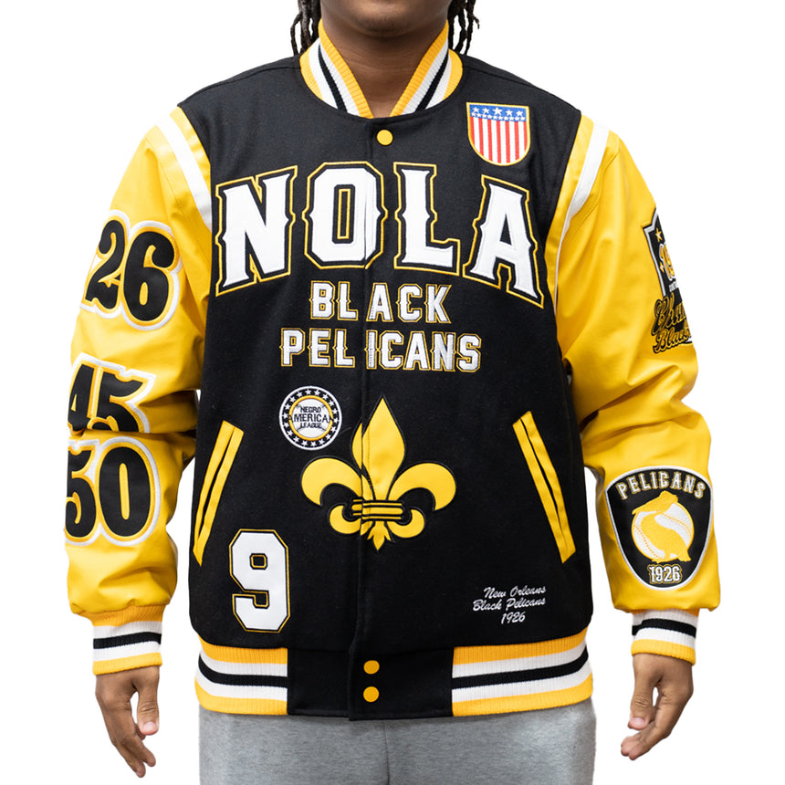 NOLA PELICANS VARSITY JACKET (BLACK)