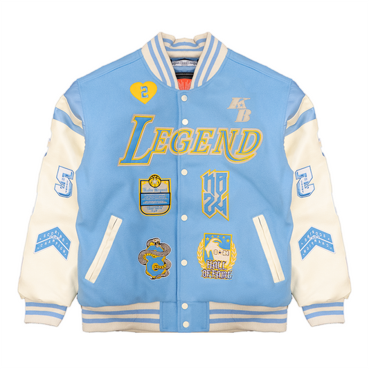 KOBE COLLAGE VARSITY JACKET (SKY BLUE)
