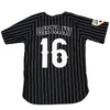 JAPAN NATIONAL BASEBALL OHTANI LA PINSTRIPES BUTTON DOWN JERSEY (BLACK/WHITE)