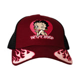 BETTY BOOP FLAME TRUCKER HAT (PURPLE/PINK)
