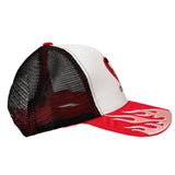 BETTY BOOP FLAME TRUCKER HAT (WHITE/RED)