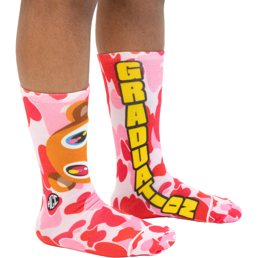 UNIVERSITY GRADUATION SOCKS (PINK CAMO)