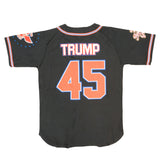 YOUTH USA TRUMP BUTTON DOWN BASEBALL JERSEY (BLACK)
