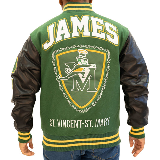 IRISH JAMES VARSITY JACKET (GREEN/WHITE)