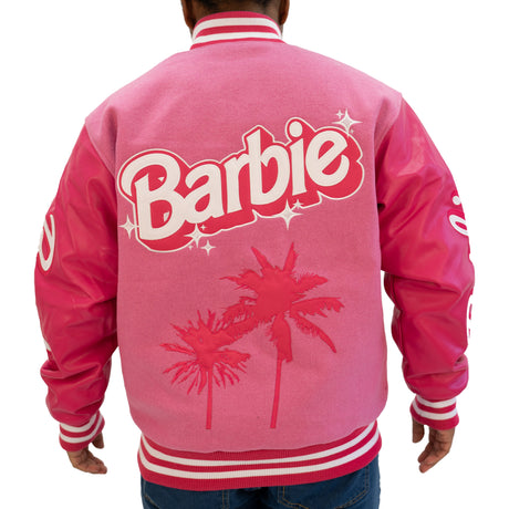 YOUTH BARBIE VARSITY JACKET (PINK/DARK PINK)