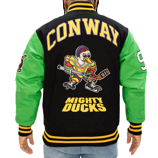 MIGHTY DUCKS CONWAY VARSITY JACKET (BLACK/GREEN)