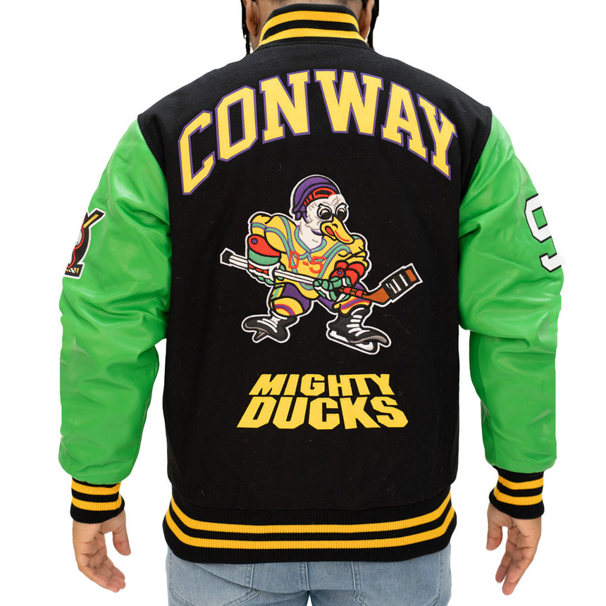 MIGHTY DUCKS CONWAY VARSITY JACKET (BLACK/GREEN)
