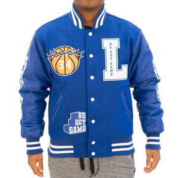 JESUS SHUTTLEWORTH VARSITY JACKET (BLUE/BLUE)