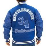 JESUS SHUTTLEWORTH VARSITY JACKET (BLUE/BLUE)