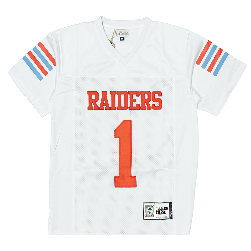 JA MARR CHASE RAIDERS HIGH SCHOOL FOOTBALL JERSEY (WHITE)