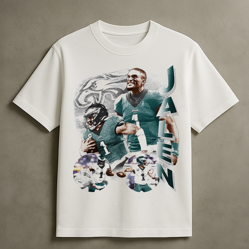 JALEN HURTS COLLAGE T-SHIRT (WHITE)