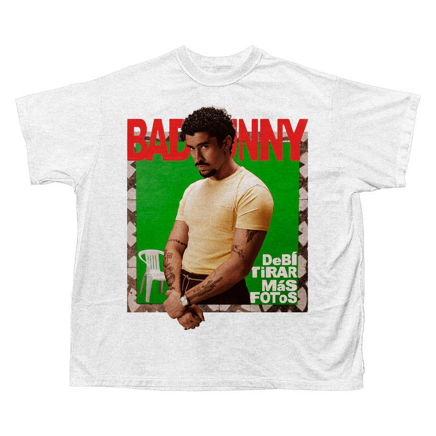 BAD BUNNY MASFOTOS T-SHIRT (WHITE)