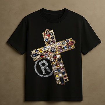 JEWEL CROSS T-SHIRT (BLACK)