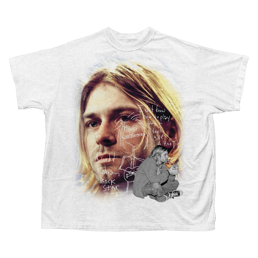 KURT COBAIN BIG HEAD T-SHIRT (WHITE)