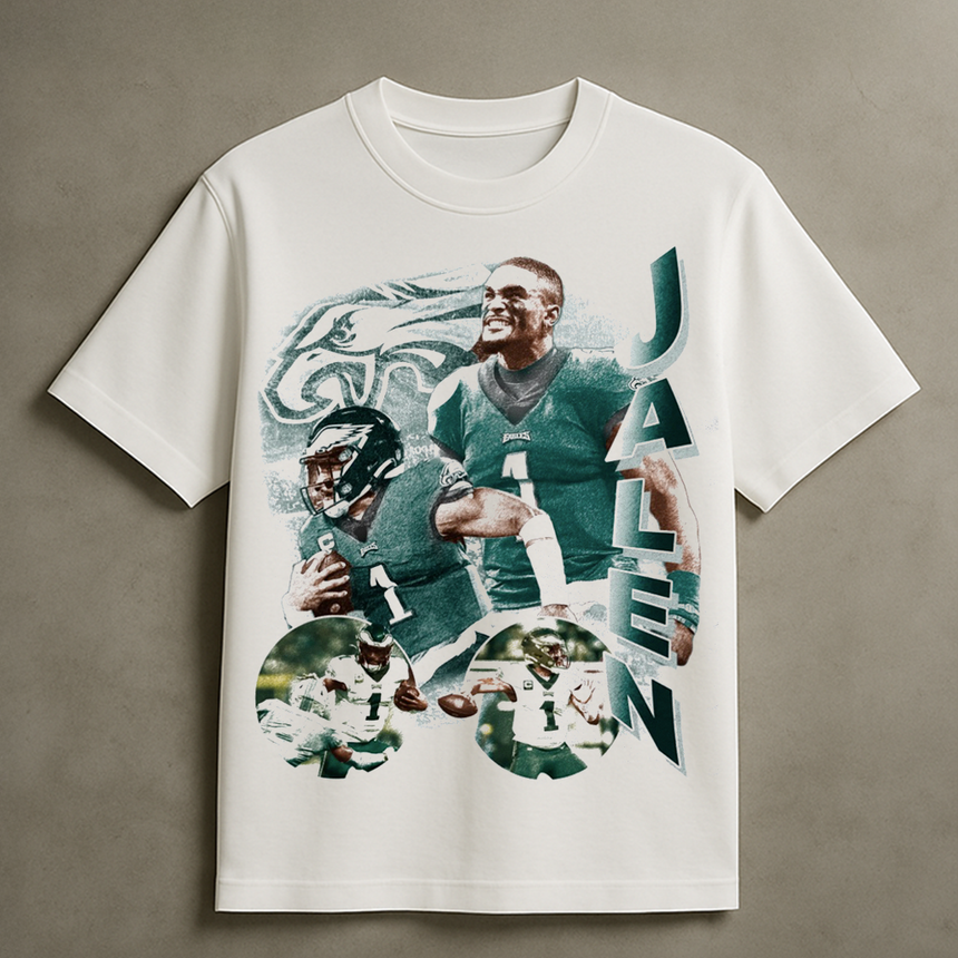 JALEN HURTS COLLAGE T-SHIRT (WHITE)