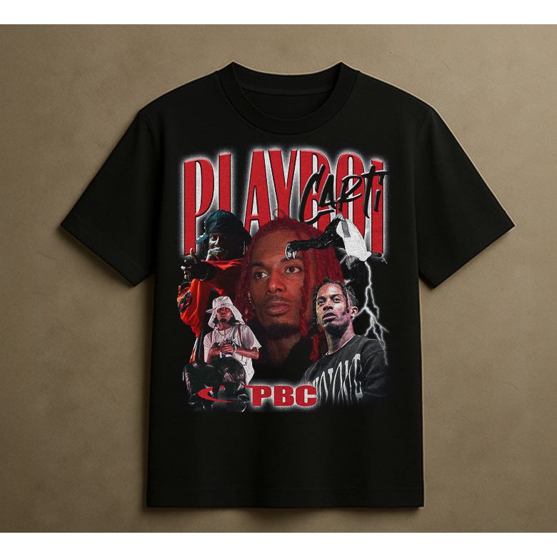 PLAYBOI CARTI COLLAGE T-SHIRT (BLACK)