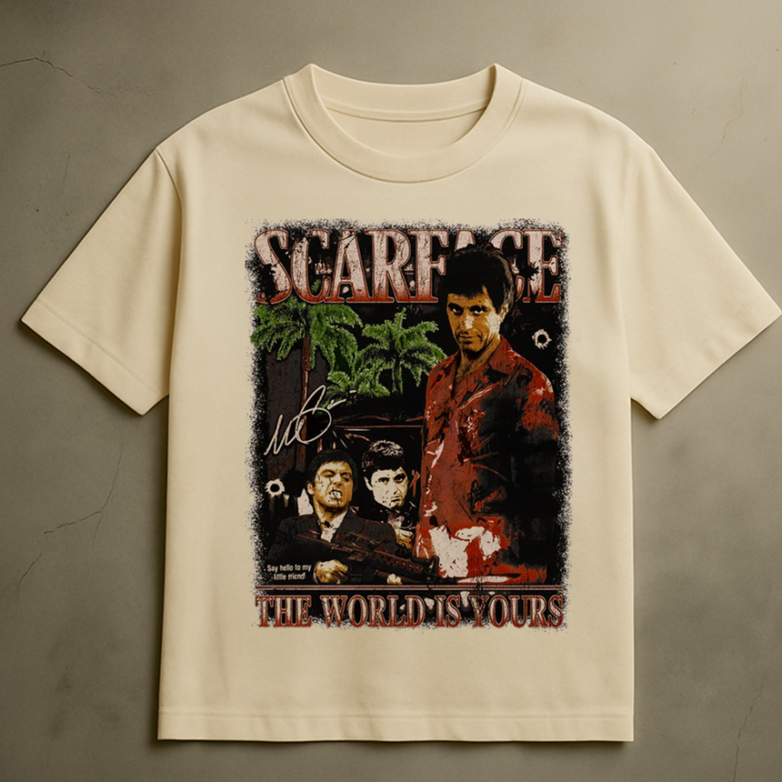 SCARFACE WORLD T-SHIRT (CREAM)