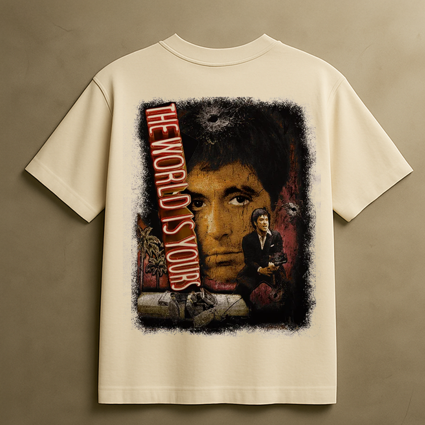 SCARFACE WORLD T-SHIRT (CREAM)