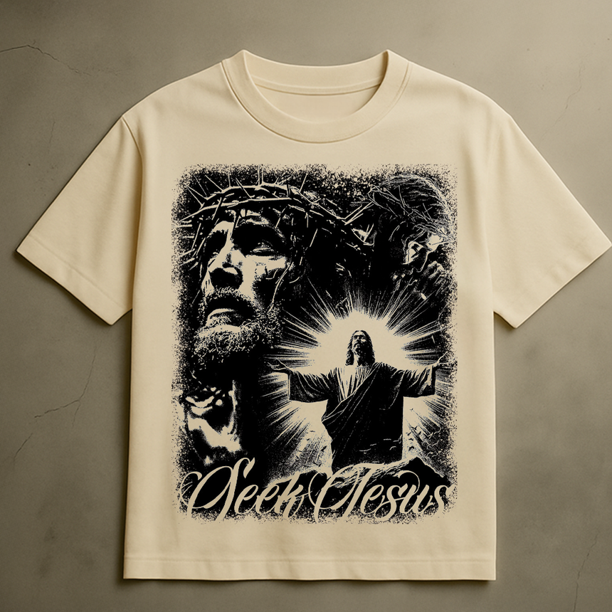 SEEK JESUS T-SHIRT (CREAM)