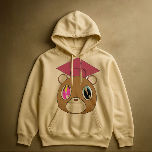 GRADUATION BEAR HOODIE (CREAM)