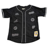 YOUTH NEGRO LEAGUE VERTICAL COLLAGE BUTTOM DOWN BASEBALL JERSEY (BLACK)